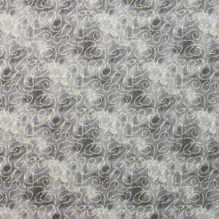 Dots   Stars on Gray Quilt Metallic Cotton Fabric by Keepsake Calico