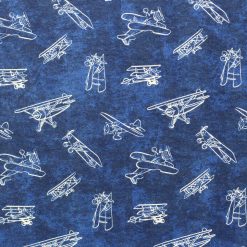 Biplane On Blue Super Snuggle Flannel Fabric