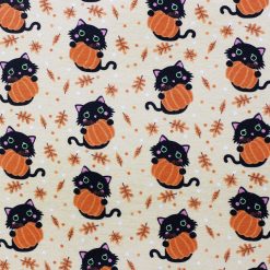 Super Snuggle Black Cats   Pumpkins Halloween Flannel Fabric