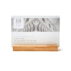 6 x 4 Acrylic Tabletop Picture Frame With Wood Base by Place   Time