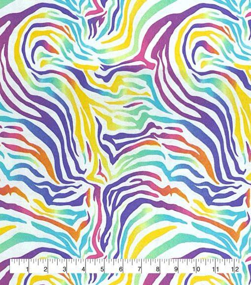 Rainbow Zebra Super Snuggle Flannel Fabric - Image 3