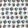 Dino Badges Super Snuggle Flannel Fabric