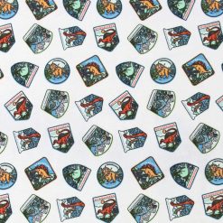 Dino Badges Super Snuggle Flannel Fabric