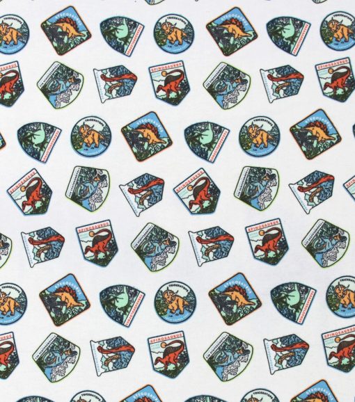 Dino Badges Super Snuggle Flannel Fabric