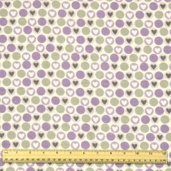 Hearts   Dots on Purple Super Snuggle Flannel Fabric