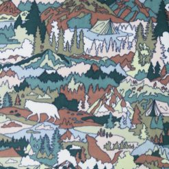 Sketched Landscape Anti Pill Fleece Fabric