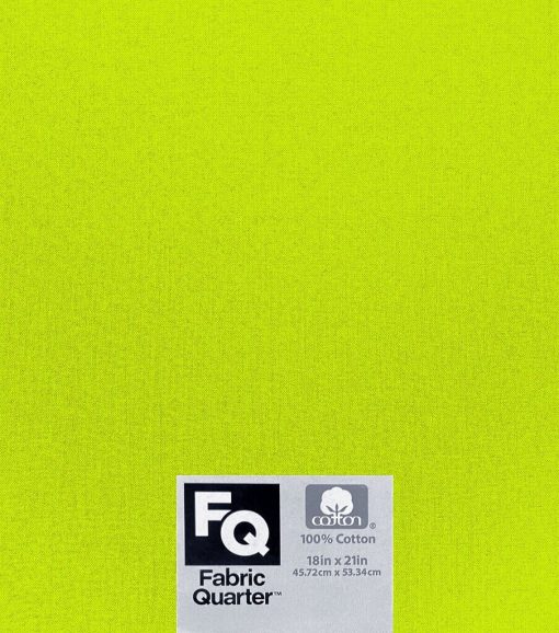 Lime 1 Piece Cotton Fabric Quarter - Image 2