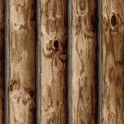 RoomMates Wallpaper Cabin Logs