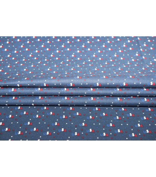 USA On Navy Patriotic Cotton Fabric - Image 4