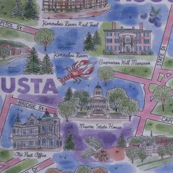 Augusta Maine City Pride Cotton Fabric