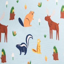 Light Blue Woodland Animals Super Snuggle Flannel Fabric By POP!