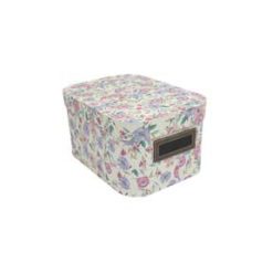 11 Floral on White Oval Box With Cut Out Handles by Place   Time