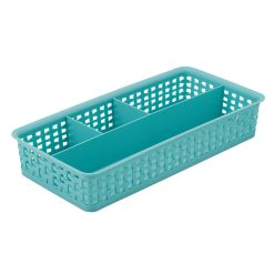 13.5 Plastic Divided Weave Storage Bin by Hudson 43