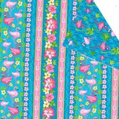 Fabric Traditions Pink Flamingos Double Faced Quilted Cotton Fabric