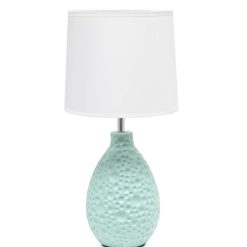 All The Rages 14 Ceramic Tear Drop Desk Lamp With Fabric Shade