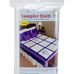 Jack Dempsey Needle Art 18 Flowers Stamped Sampler Quilt Blocks 12ct