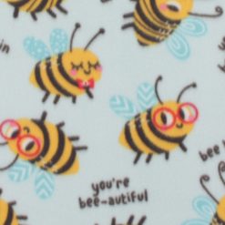 Bee You on Blue Blizzard Fleece Fabric