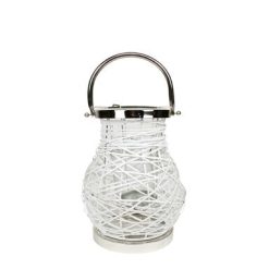 Northlight 13.5 White Iron Pillar Candle Lantern