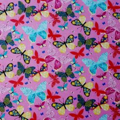 Butterflies on Pink Super Snuggle Flannel Fabric