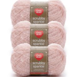 Red Heart Scrubby Sparkle 174yds Worsted Polyester Yarn 3 Bundle