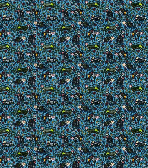 Skeleton Cat Super Snuggle Flannel Fabric