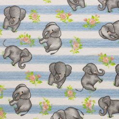Sweet Elephants On Stripes Super Snuggle Flannel Fabric