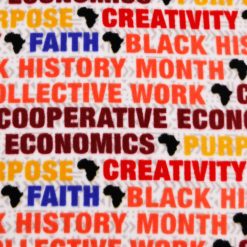 Black History Month Multicolor Words Anti Pill Fleece Fabric