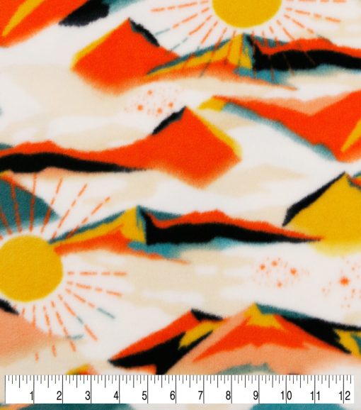 Mountains   Sunrise Anti Pill Fleece Fabric - Image 3