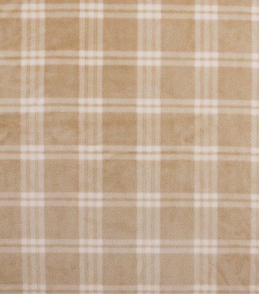Cream Plaid Sew Lush Fleece Fabric