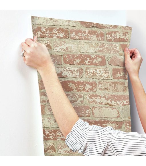 RoomMates Wallpaper Stuccoed Red Brick - Image 9