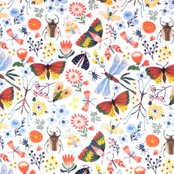 Multicolor Bright Bugs   Flora Novelty Prints Cotton Fabric