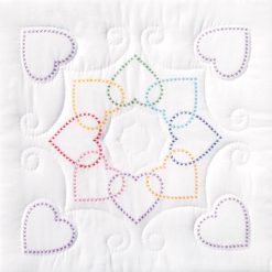 Jack Dempsey 18 XX Hearts Stamped Quilt Blocks 6pk