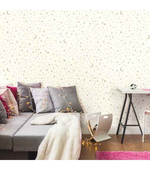 RoomMates Wallpaper Gold Twinkle Little Star - Image 4