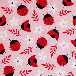 POP! Ladybugs Pink Novelty Print Cotton Fabric