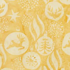 Yellow Jolly Jingle Ornaments Christmas Cotton Fabric