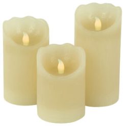 Northlight 3ct LED Cream Pillar Candles