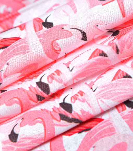 Pink Packed Flamingos Novelty Cotton Fabric - Image 3