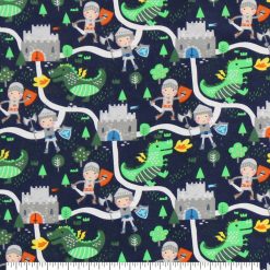 Knights And Dragons Super Snuggle Flannel Fabric