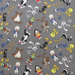 Looney Tunes Cotton Fabric Tossed Characters