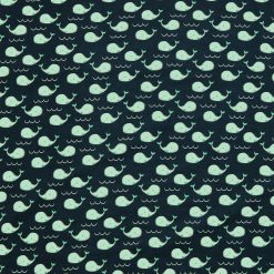 Super Snuggle Tiny Happy Whales Flannel Fabric