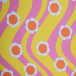 Groovy Daisies on Swirl Quilt Cotton Fabric by Quilter s Showcase