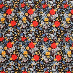 Red Blue Floral Super Snuggle Flannel Fabric