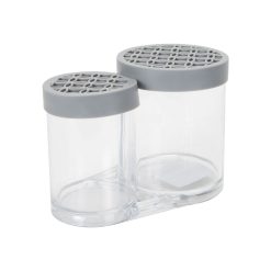Simplify 6 Gray 2 Compartment Cosmetic Brush Holder