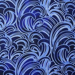 Large Scale Dotted Waves Blue Novelty Cotton Fabric