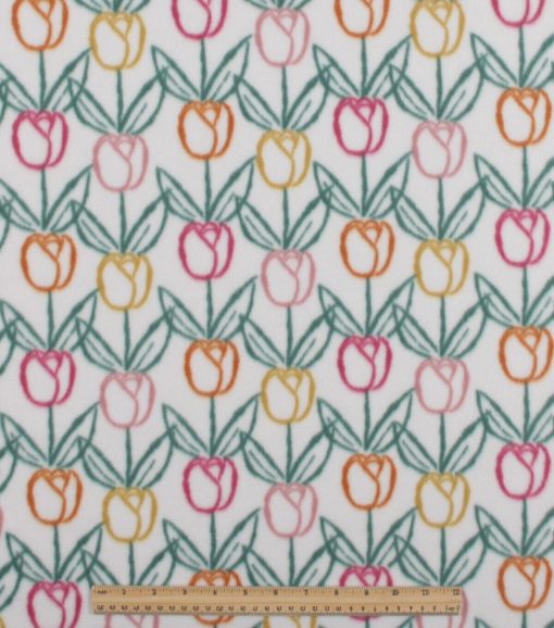 Tulips Blizzard Fleece Fabric - Image 2