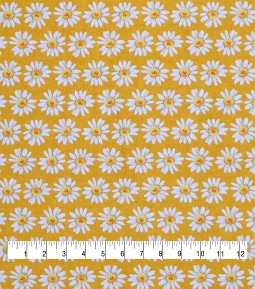 Daisy Yellow Super Snuggle Cotton Fabric - Image 3