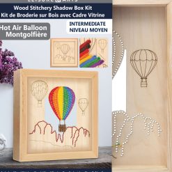 Leisure art 11 Hot Air Balloon Wood Stitching Kit With Shadow Box