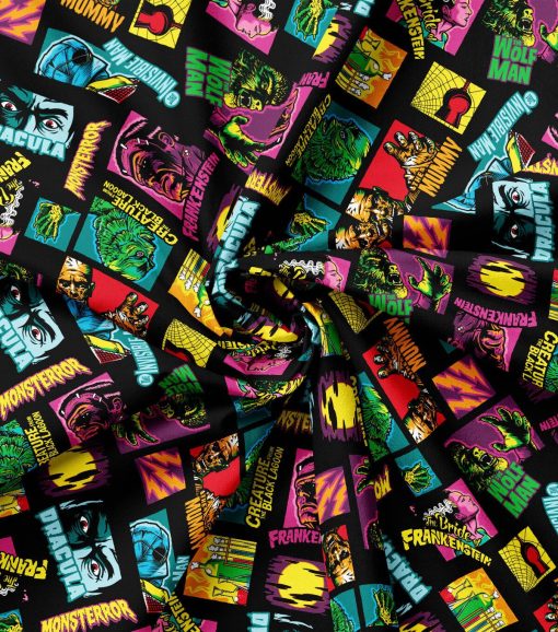 Monster Pop Movies Halloween Cotton Fabric - Image 4