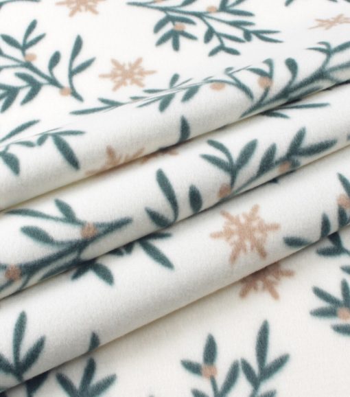 Green Mistletoe Blizzard Fleece Fabric - Image 3
