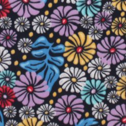 Packed Floral on Black Anti Pill Plush Fleece Fabric